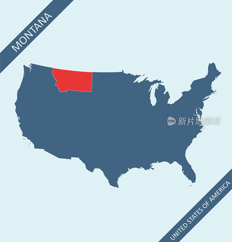 美国地图上的蒙大拿
