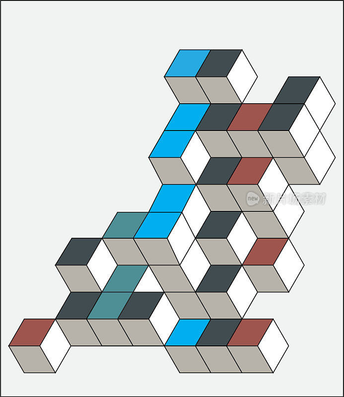 色彩抽象几何立方体三维结构图案背景