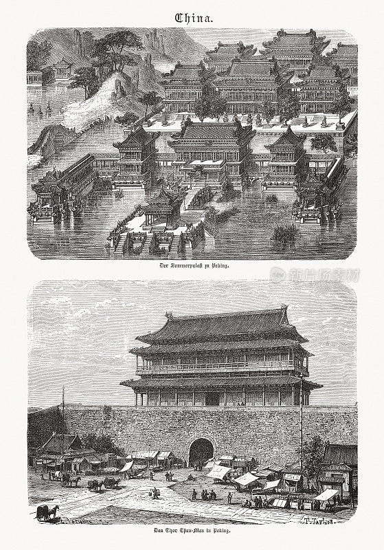 中国北京的历史风貌，木版，1893年出版