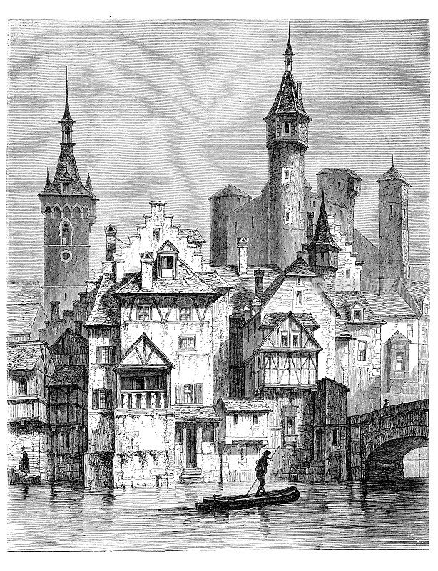 1867年瑞士沙夫豪森城堡