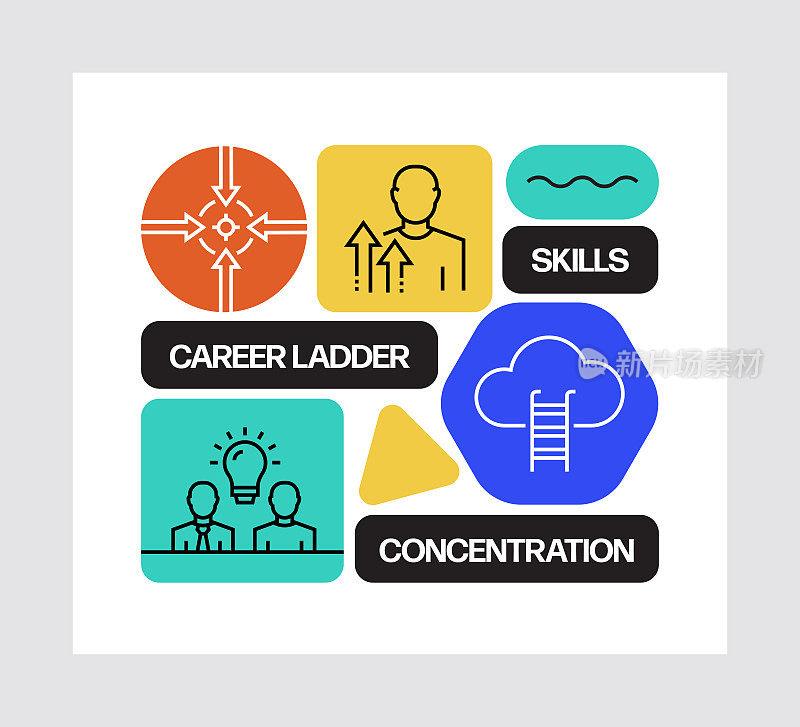 商业动机概念，线条风格矢量插图