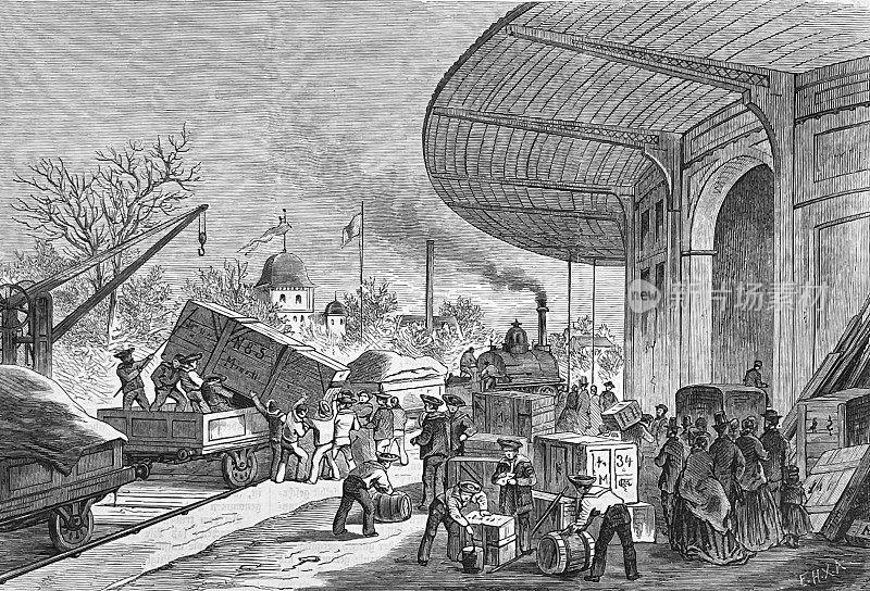 1867年巴黎世界博览会――展览设备卸货