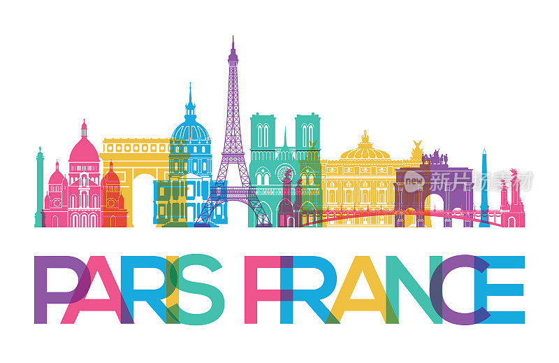 法国巴黎标志性的旅游地标和纪念碑