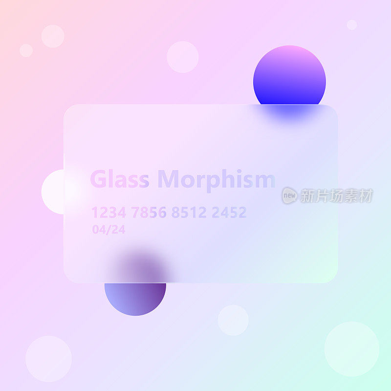 带有磨砂玻璃效果的插图。新trend.glassmorphism.vector形象