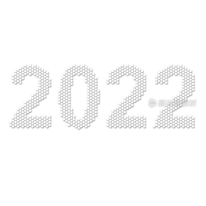 六边形图案形成2022。与阴影。