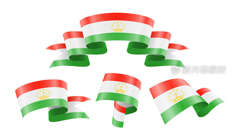 塔吉克斯坦-收集飘扬的国家国旗。
