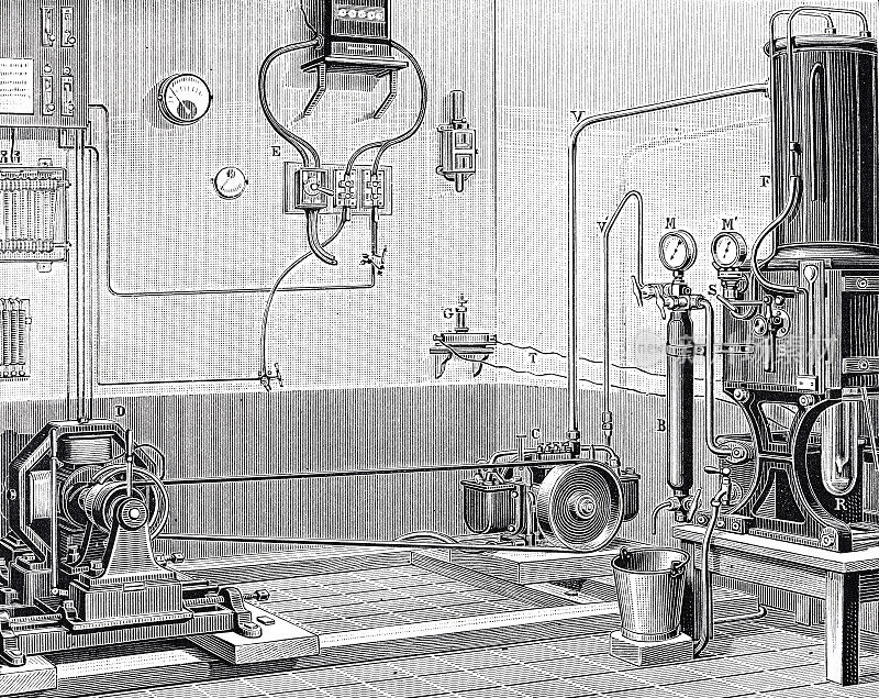 d'Ursonval实验室,用液体空气测试