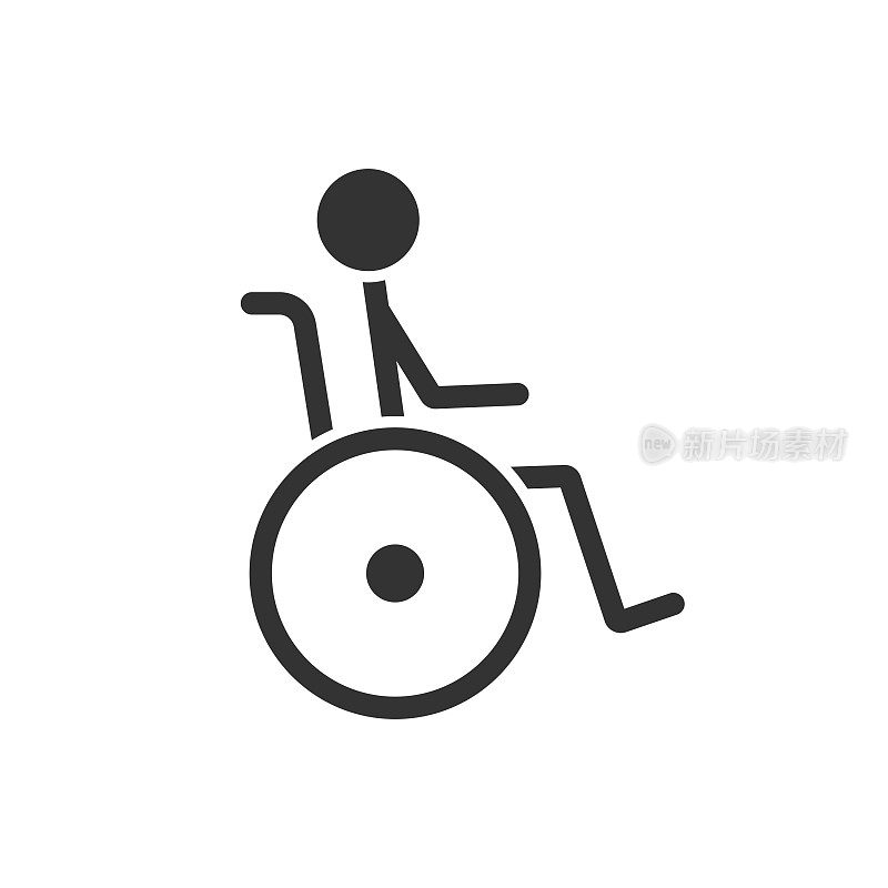 轮椅残疾线图标。