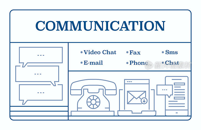 通信线路图标集和横幅设计