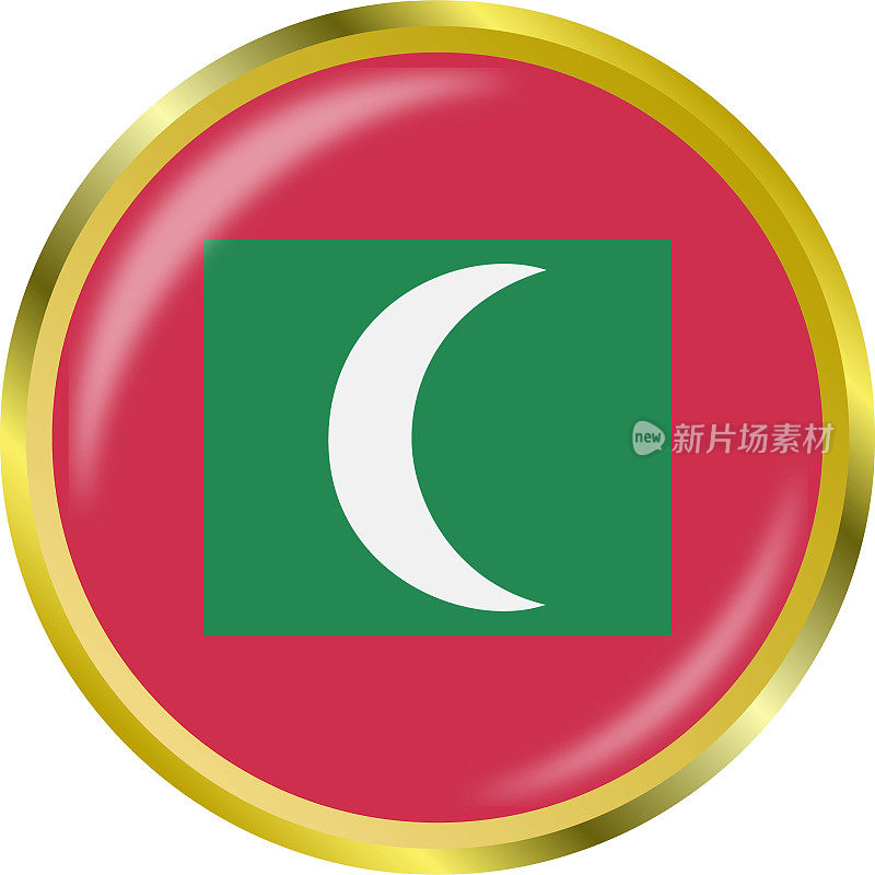 马尔代夫国旗图标矢量说明材料