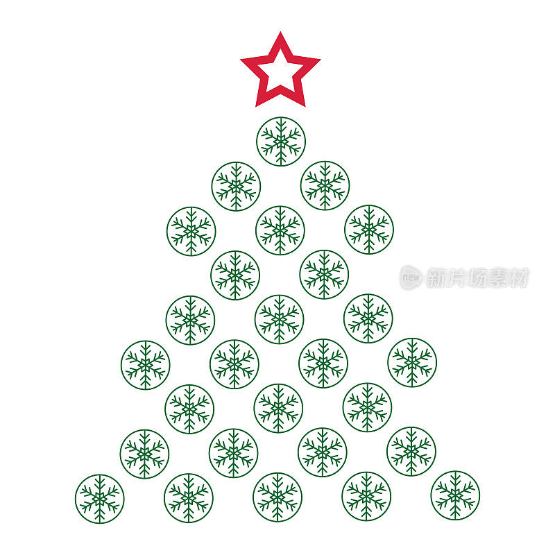 圣诞树。新年快乐概念松树。抽象树向量插图。节日横幅设计贺卡，邀请，日历等矢量股票插图