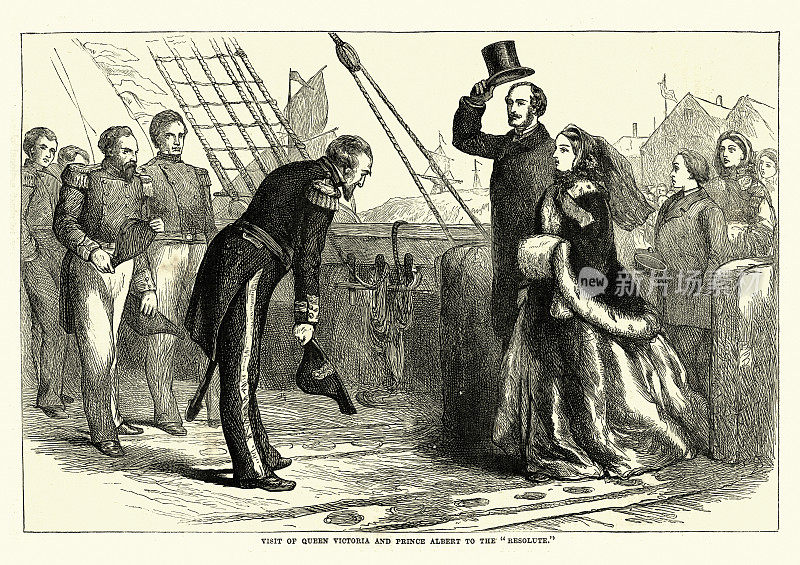 19世纪,维多利亚女王和阿尔伯特亲王访问英国皇家海军坚毅号