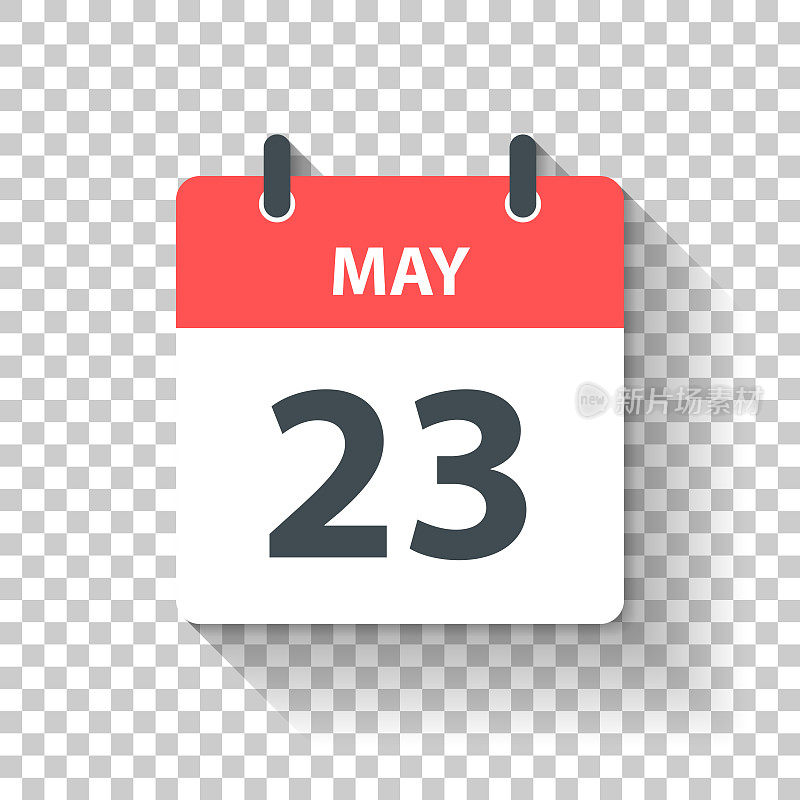 5月23日-扁平化设计风格的每日日历图标