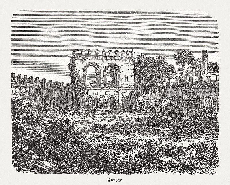 埃塞俄比亚法希尔盖比的历史观，木刻，出版于1888年