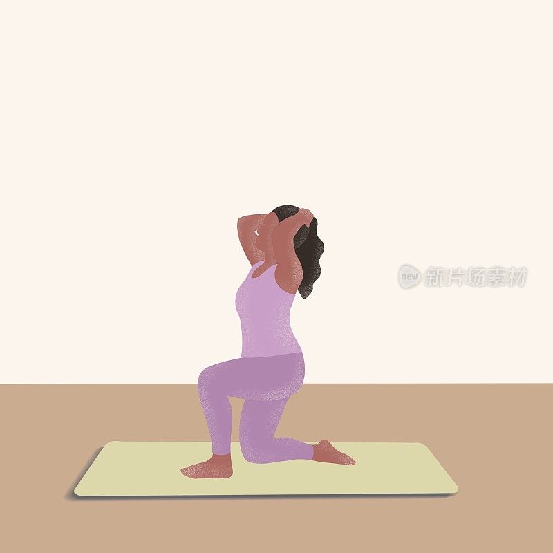 一幅女性瑜伽插画