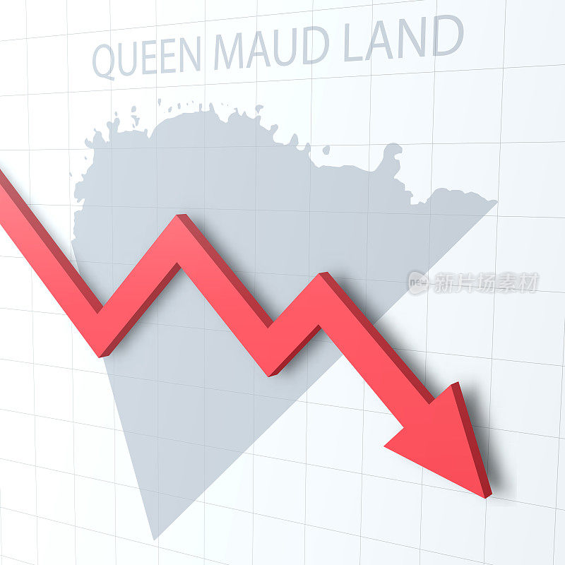 下落的红色箭头与皇后莫德地地图的背景