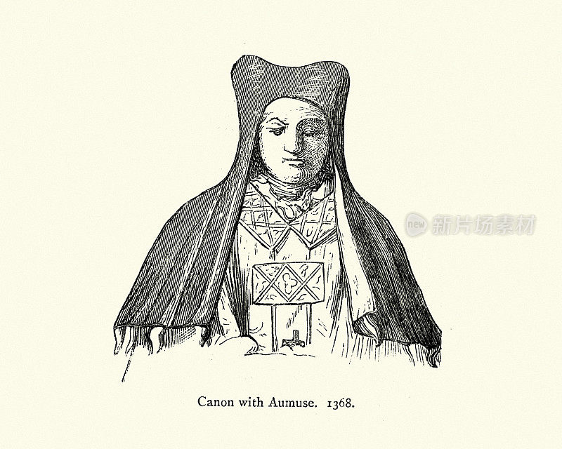 14世纪穿着奥姆塞的中世纪教士