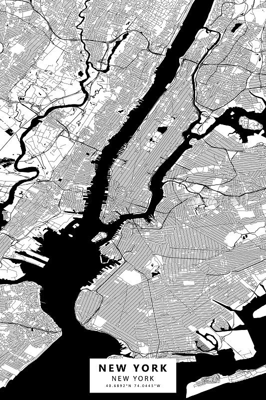 纽约城市矢量地图