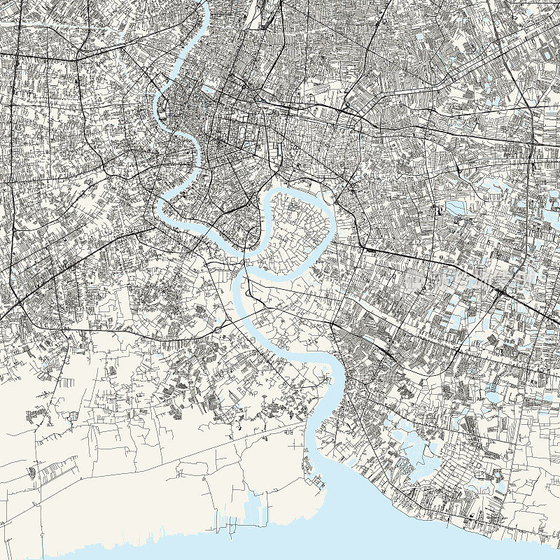 曼谷，泰国矢量地图