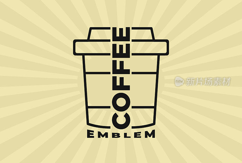 简单和干净的咖啡图标或符号轮廓