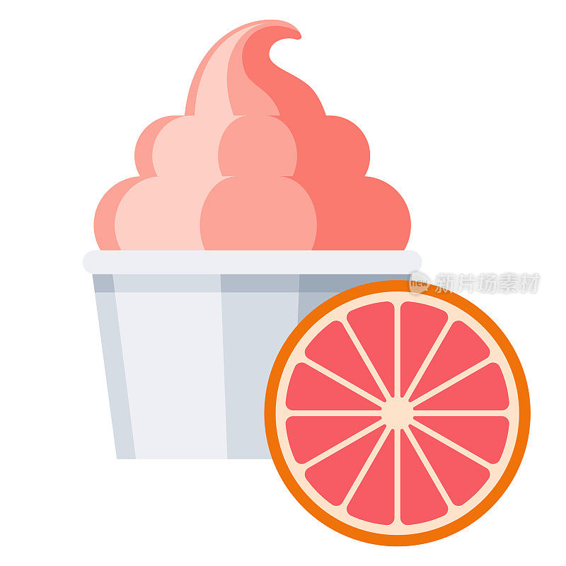 柚子冰淇淋上透明的背景