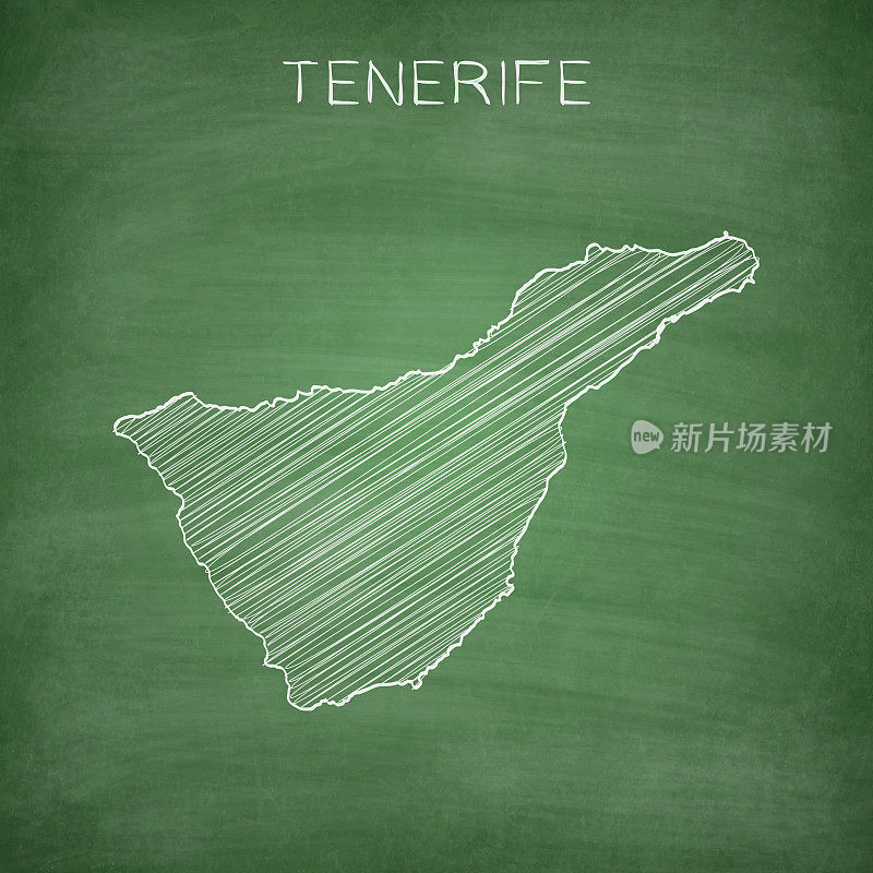画在黑板上的特内里费地图-黑板