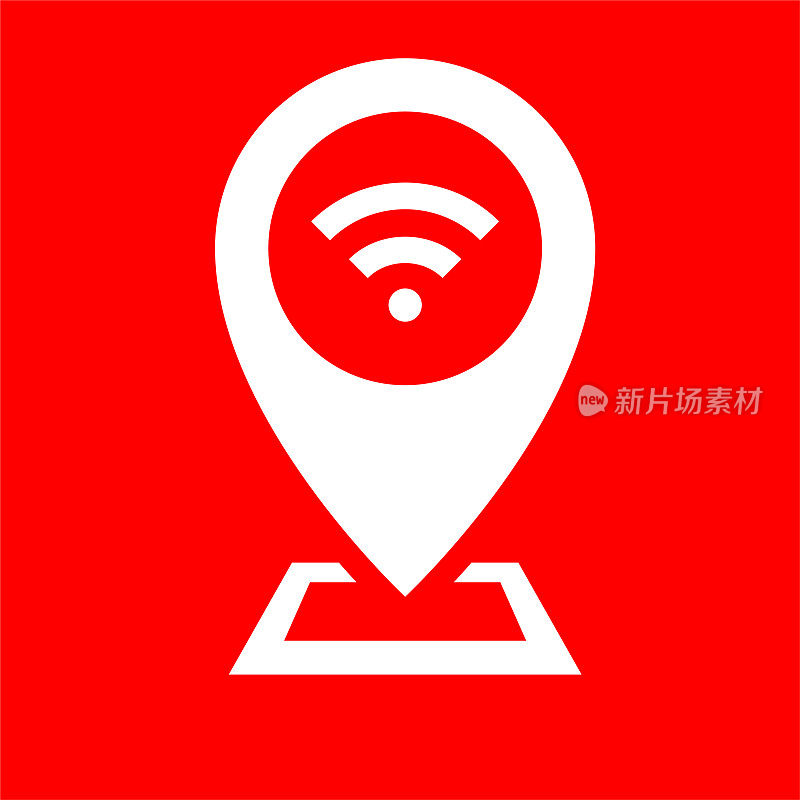 Wifi热点互联网连接地图指针图标