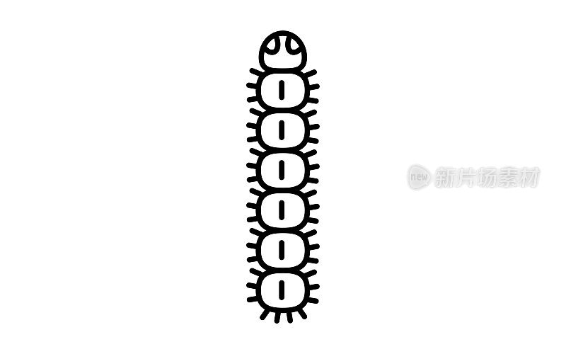 毛虫，一个令人讨厌的害虫的简单图标