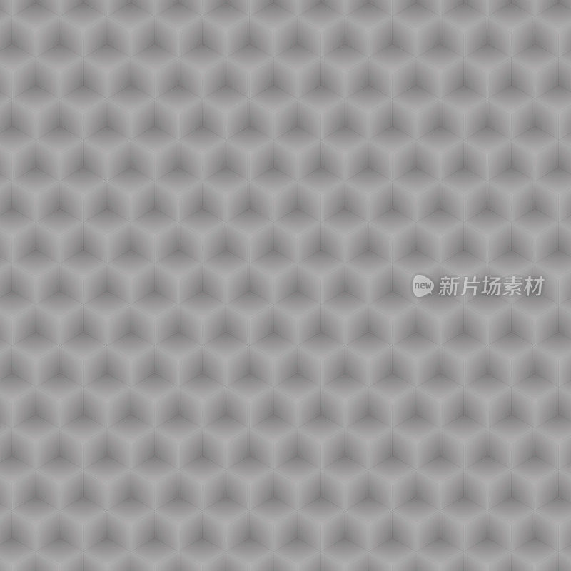 立方体形状灰色无缝模式背景