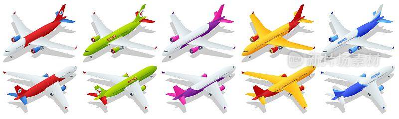 等距飞机客机。商务飞机，公务机。大型客机，用于运送乘客和货物的飞机。