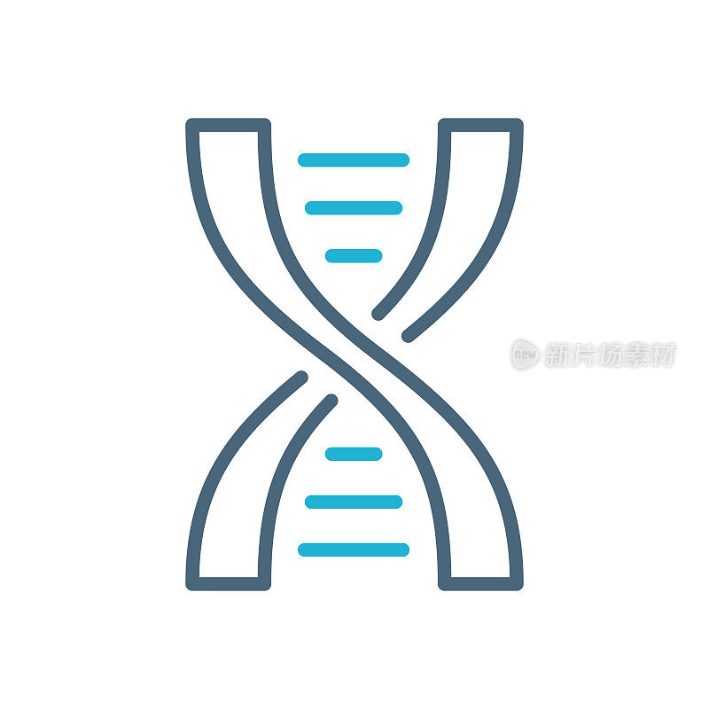 DNA。医疗保健和医药-线图标。向量股票插图