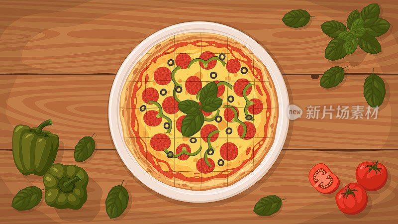 美味的圣路易斯风格披萨放在盘子里。