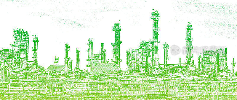 一个炼油厂的矢量插图