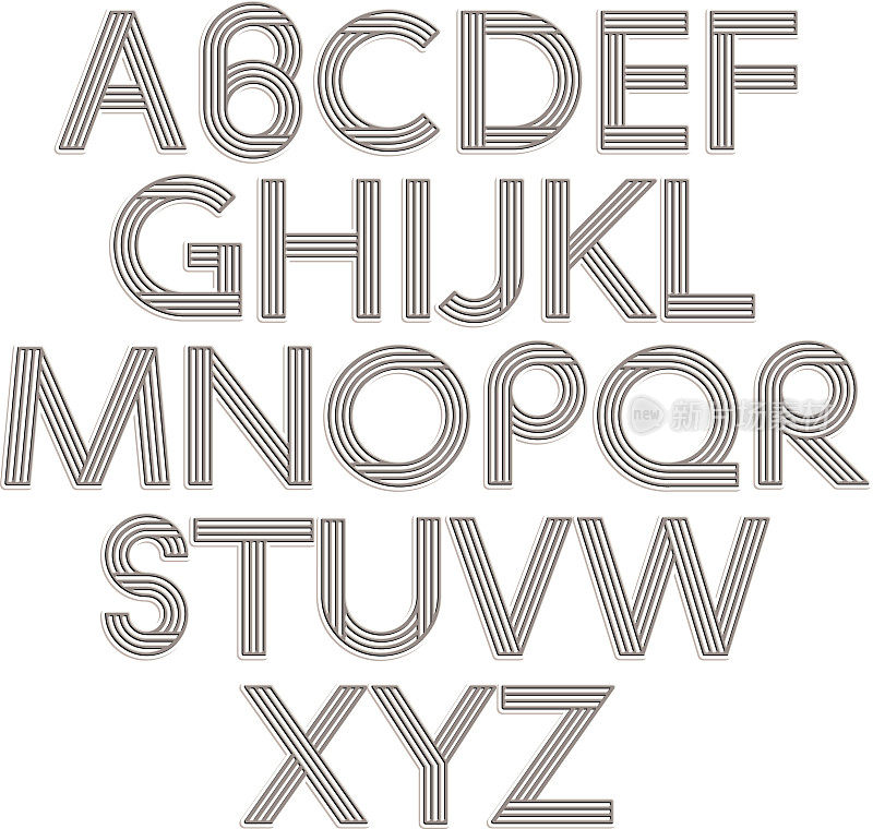 复古风格的字母。