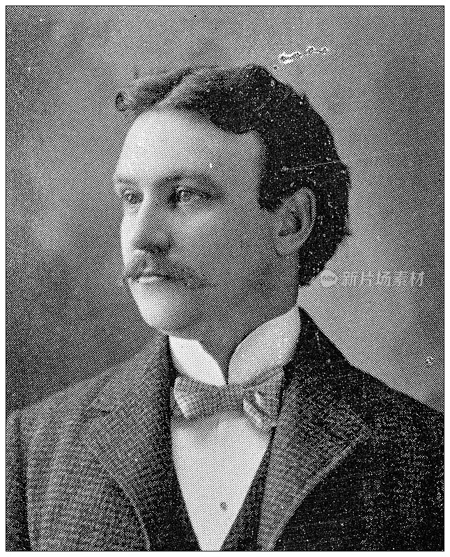 1898年，来自堪萨斯州劳伦斯的古董照片:哈罗德・麦克罗里，牙医