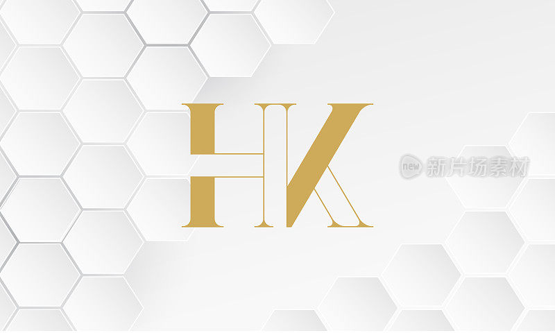 英文字母HK或KH商业标志模板的任何业务