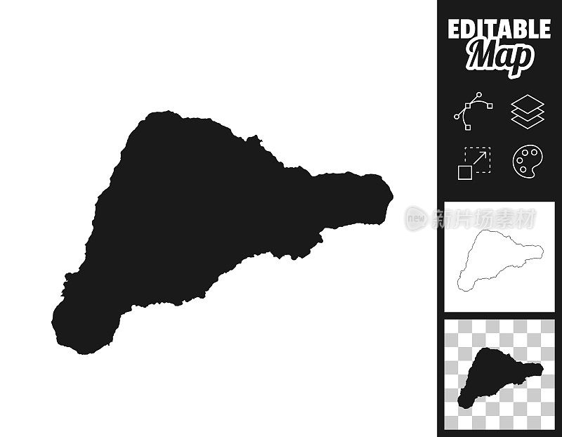 复活节岛地图设计。轻松地编辑