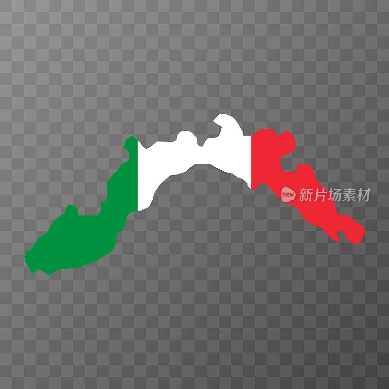 利古利亚地图。地区的意大利。矢量插图。