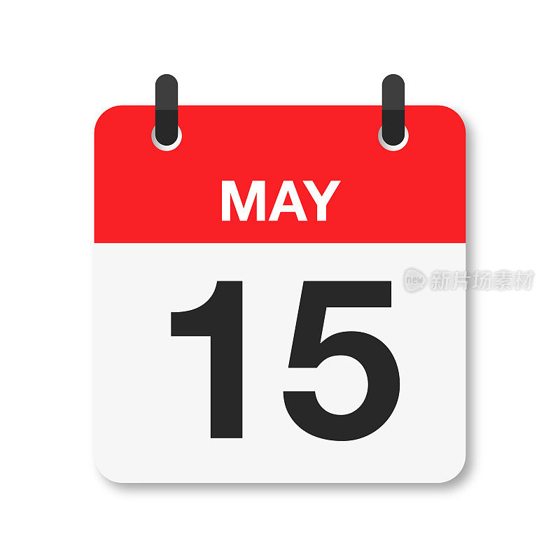 5月15日-日历图标-白色背景