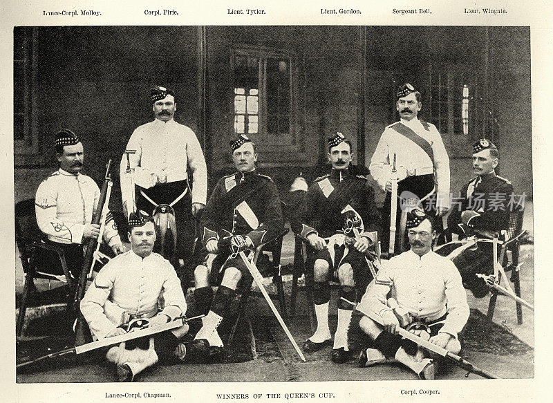 英国士兵，19世纪90年代维多利亚女王杯军事射击比赛的获胜者