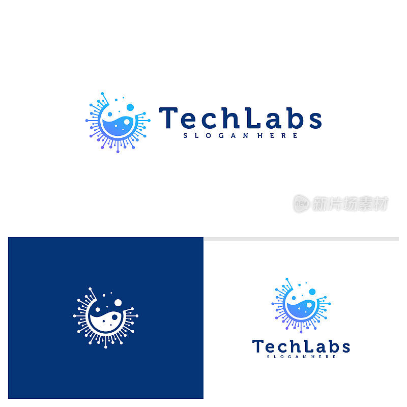 科技实验室标志模板，创意实验室标志设计矢量，科技标志概念