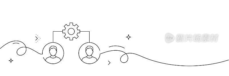 股东图标的连续线条绘制。手绘符号矢量插图。