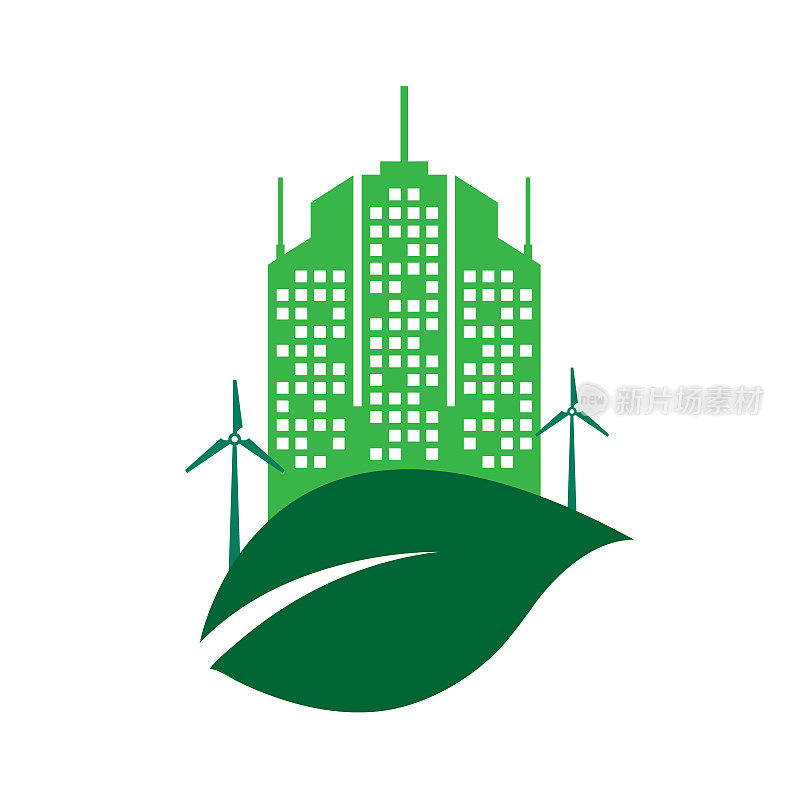 绿色城市图标概念