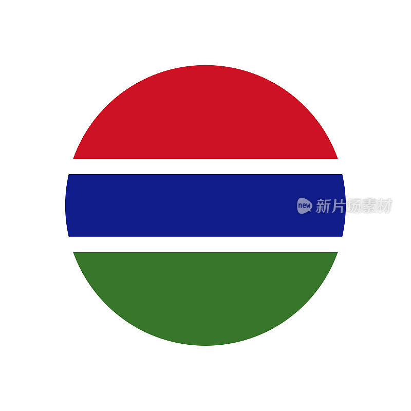 冈比亚圆形旗。向量