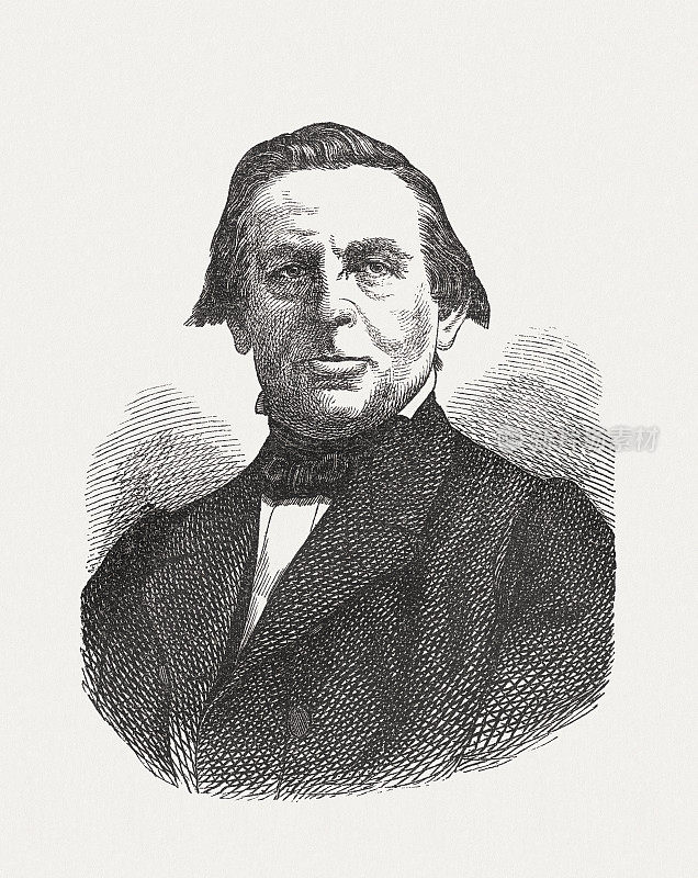 卡尔・约瑟夫・西姆罗克(1802-1876)，德国诗人，木刻，1871年出版