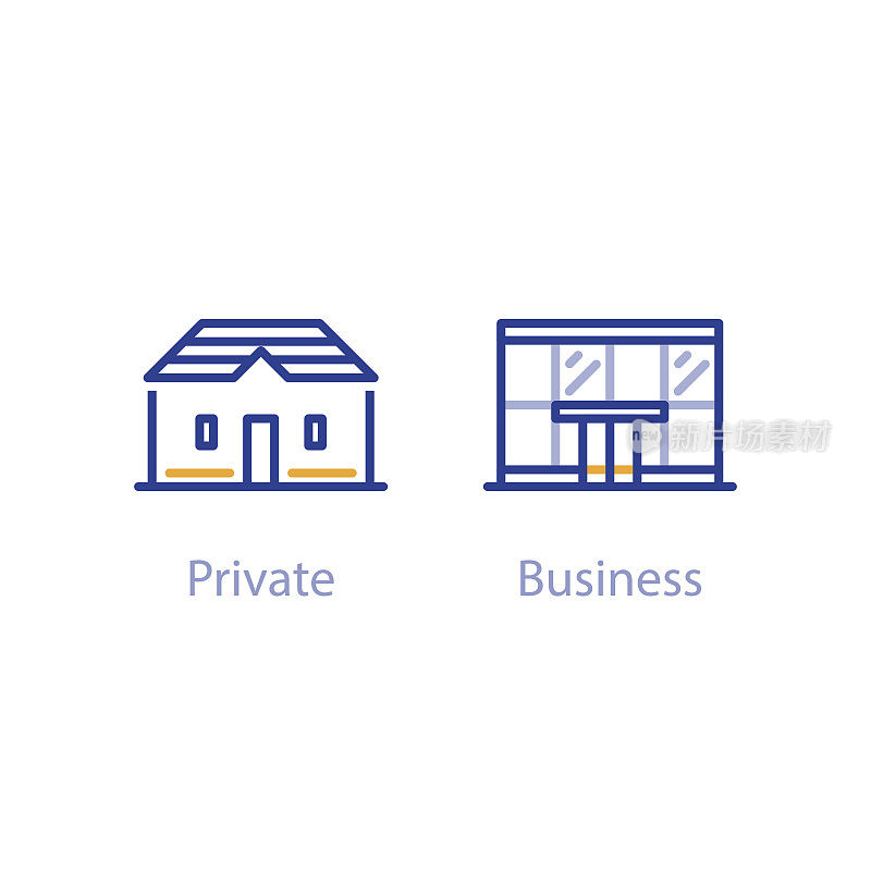 住宅和写字楼、私人和商业服务概念