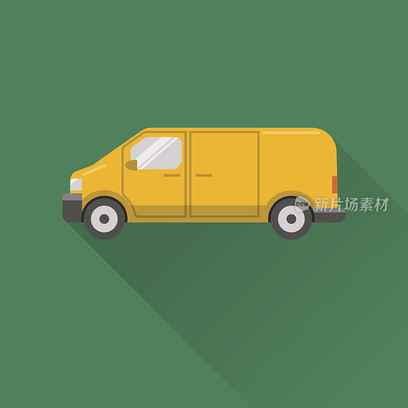 扁平式小型货车汽车图标