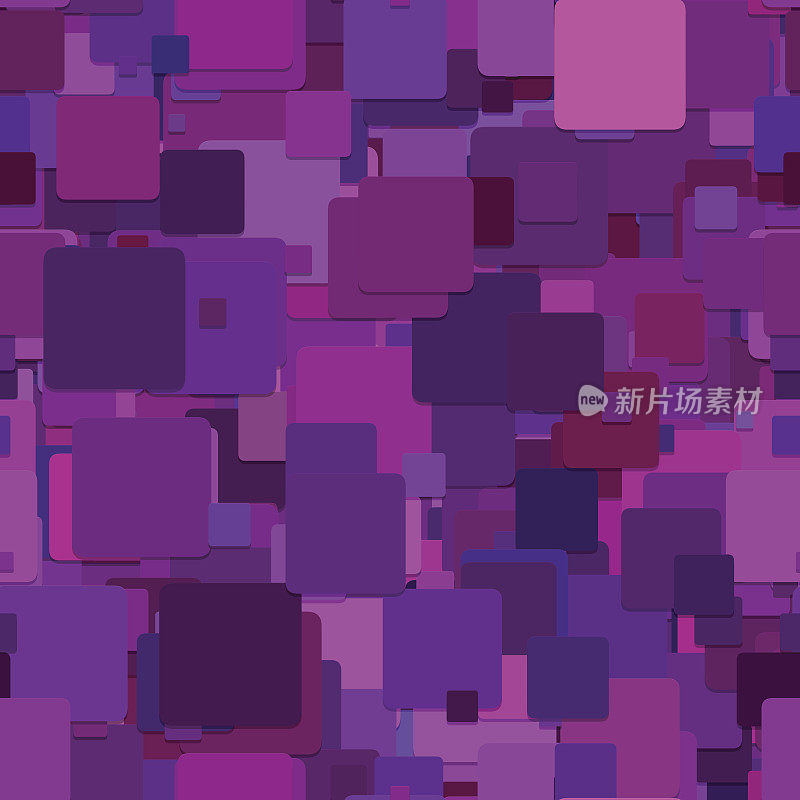 无缝方形图案背景-向量图形设计从紫色方块与阴影效果