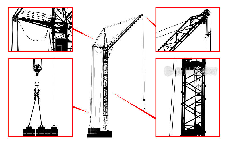 高细节矢量吊车