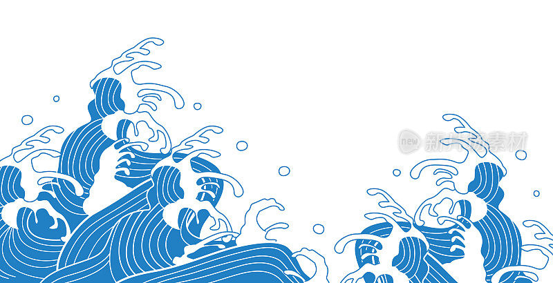 这是一幅用日本图像绘制的波浪图